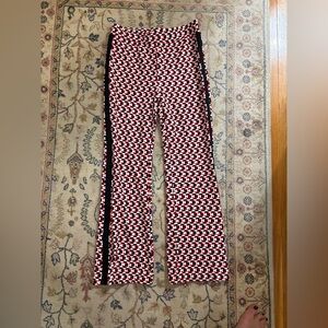 Anthropologie Maeve Red and Black Geometric Pants